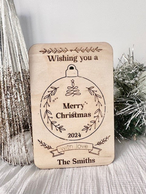 Christmas card with pop out bauble